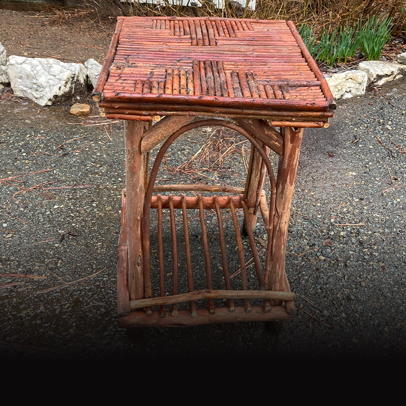 Square Inlaid Twig End Table